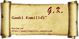 Gaebl Kamilló névjegykártya